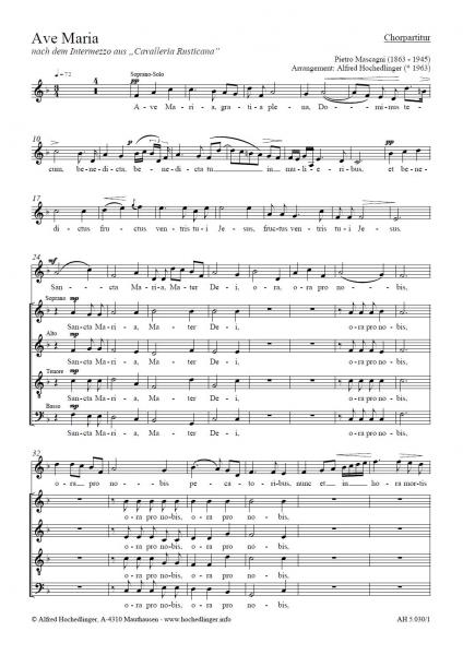 Ave Maria (Macagni/Hochedlinger) - Chorpartitur
