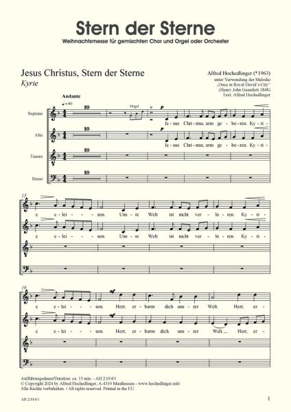 Stern der Sterne - Chorpartitur